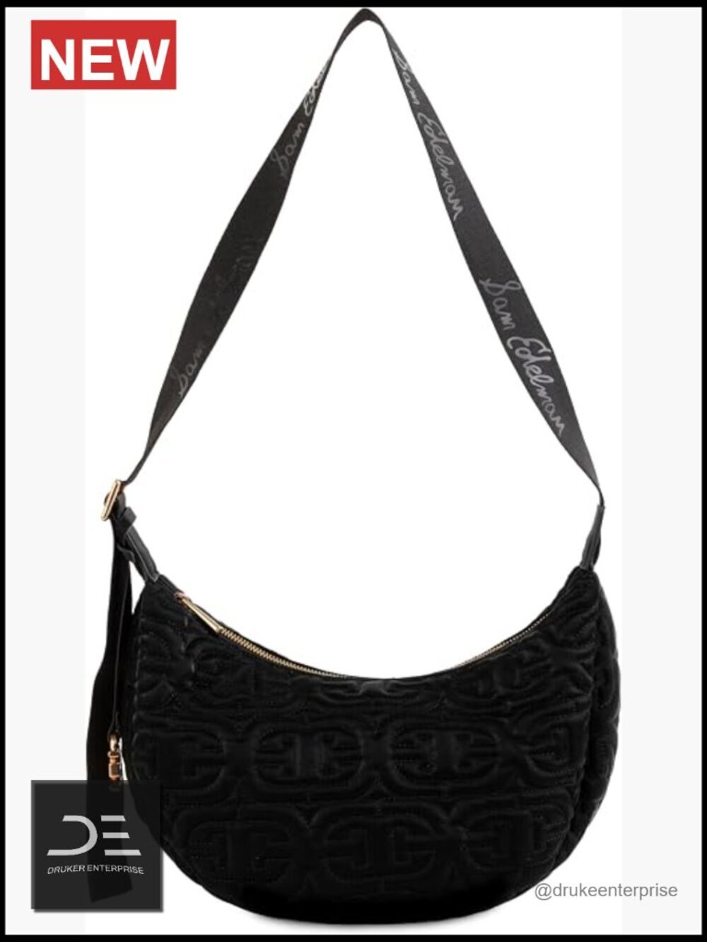 Coated Nylon Crescent Sling Crossbody Bag